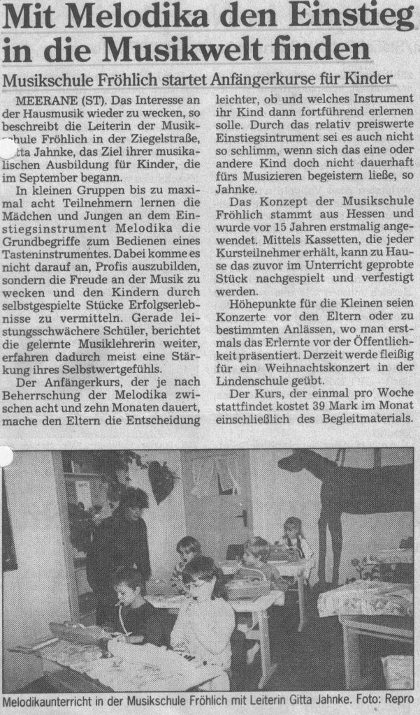 Artikel zur Musikschuleröffnung